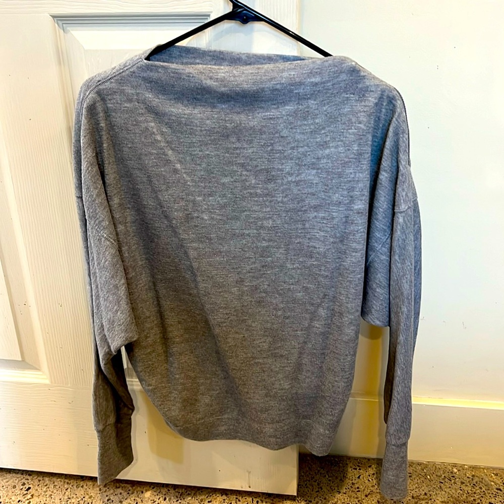 Free People Boat Neck Zipper Long Sleeve Sweater Gray Size XSmall